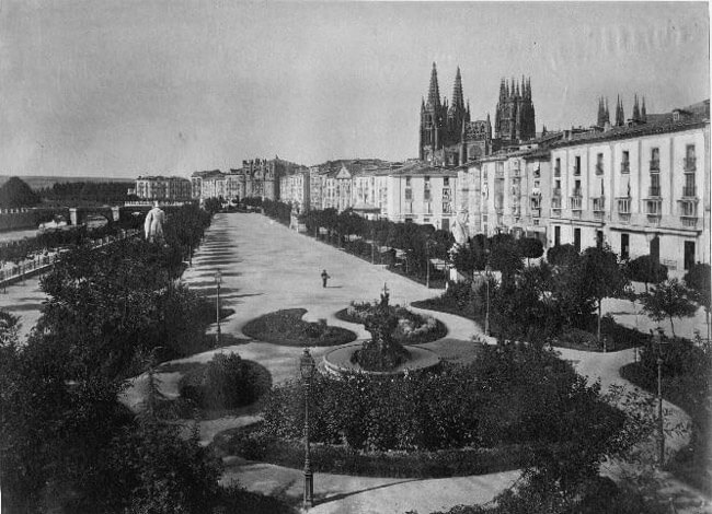Paseo Espolón de Burgos. Finales siglo XVIII