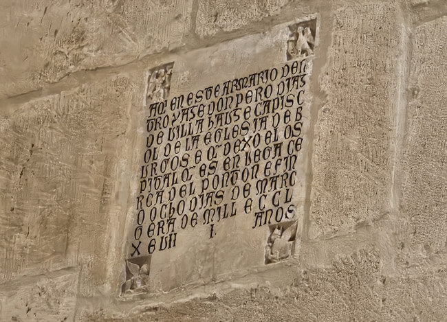 Inscripci&oacute;n Capilla de San Nicol&aacute;s. Catedral de Burgos