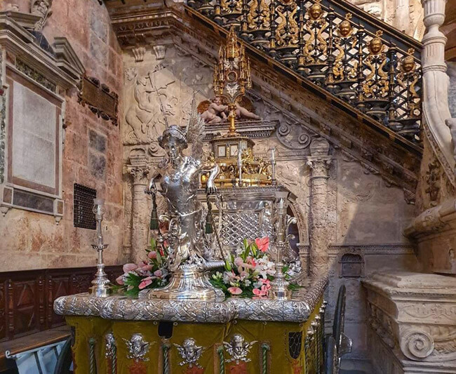Custodia y carroza plata procesión Corpus. Catedral Burgos