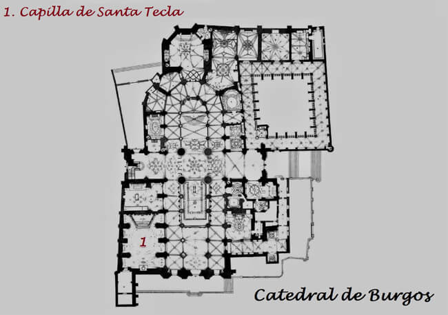 Capilla Santa Tecla. Planta Catedral Burgos