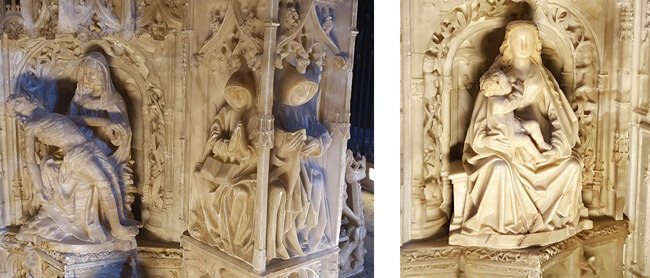 Virgen de la leche y monjes. Sepulcro Juan II