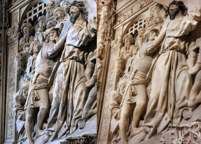 Restauración relieves trasaltar Catedral Burgos
